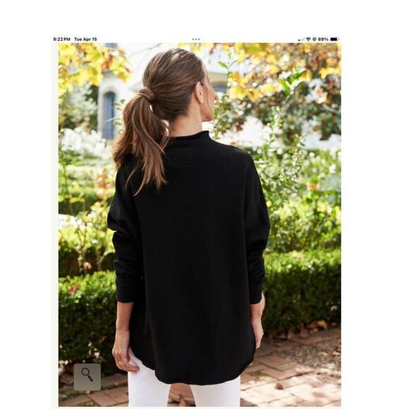 Frank & Eileen Effie Long Sleeve Funnel Neck Capelet In Black Size XS Top - Picture 8 of 12